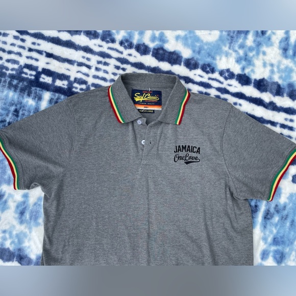 SURF CLASSICS 🔥 JAMAICA ONE LOVE 🇯🇲 retro polo style shirt 2010 🔥 Men’s 2XL - Picture 2 of 5